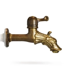 RUBINETTO PER FONTANA DA GIARDINO IN OTTONE BRONZATO R2 DA 1/2" - KAM